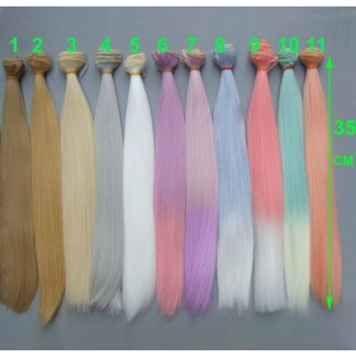 35cm doll hairs heat resistant color straight BJD doll trees diy doll wigs