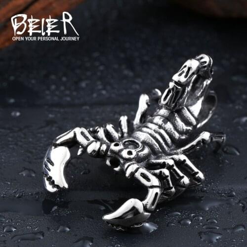 Beier new store 316L Stainless Steel pendant necklace Animal Scorpion Pendant jewelry LLBP8-134P