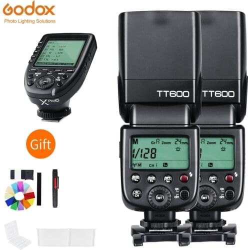 Godox 2x TT600 2.4G Wireless Camera Flash Support off-machine HSS +Xpro Transmitter Trigger For Canon Nikon Fujifilm Sony Olympu