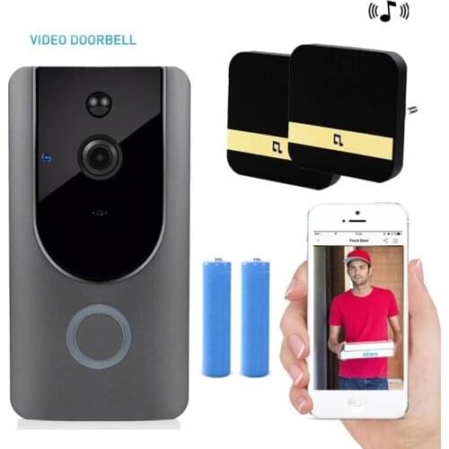 Smart Home WiFi Video Doorbell Wireless 720P HD Ring Doorbell Camera1.0 MP Night Vision Two-way Audio Phone APP Remote PIR Alarm
