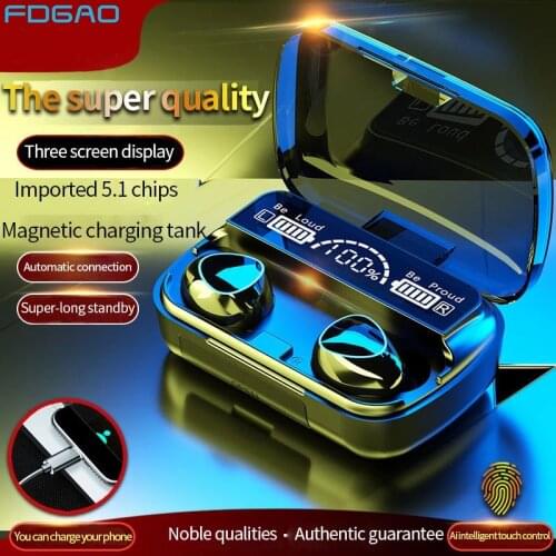 Wireless Headphones TWS Bluetooth Earphones 2000mAh Charging Box Sports Waterproof Headsets HiFi Stereo Earbuds with Microphones