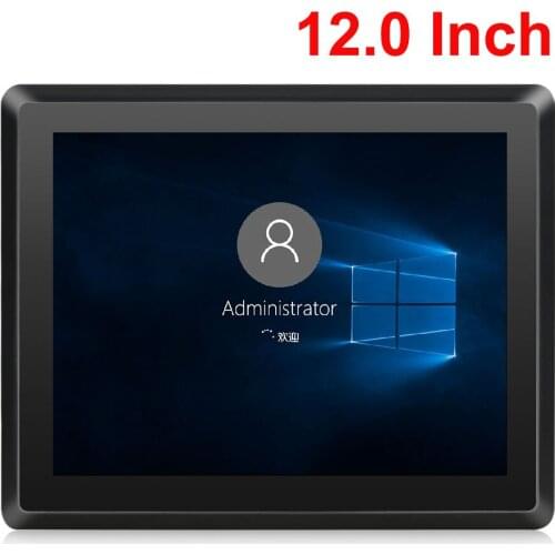 Fanless Industrial Panel PC Rugged Computer Windows 7 8 10 Tablet Intel J1900 12 Inch Screen 8GB RAM Dual WiFi RS232 RJ45 EMC
