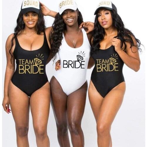 Diamond Team Bride Gold Text One Piece Swimsuit Bride Customized 2021 Sexy Women One Piece Swimsuit Female Bathing Suit Women