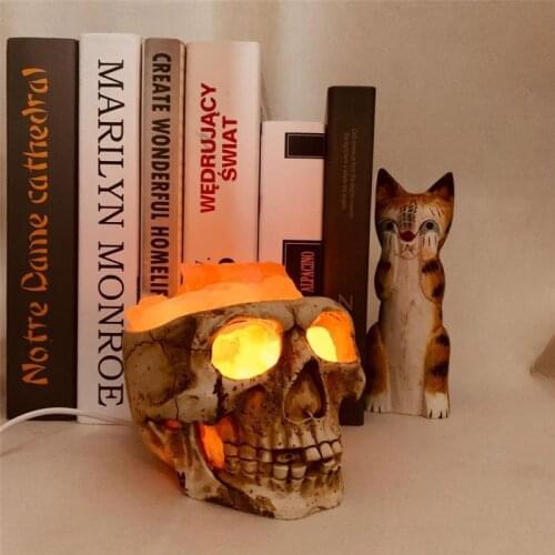 Skull LED Night Light Skeleton Wall Headlight Infinite Dimming Battery Power Holiday Lamp Gift Home Bar Halloween Retro Lighting