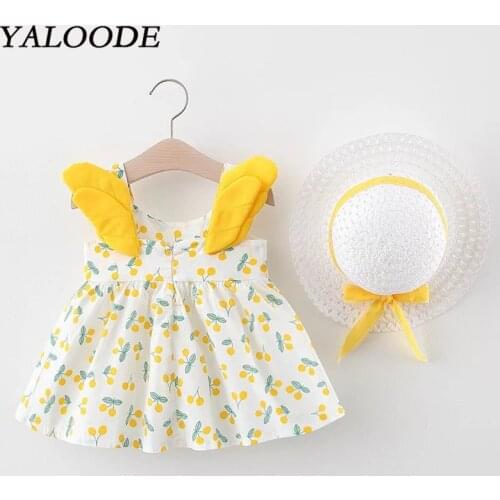 Childrens Clothes Baby Girl Dress Summer Princess Birthday arty Dress for Girls Dress With Bow Hat 2pcs Outfits Baby Clothes