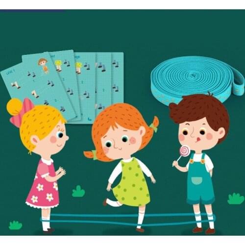 Children Rubber Elastic Jump Rope Classic Game Outdoor 2.75 inch Width Kids Toys Games 6Y