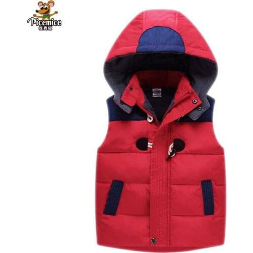 Children Outerwear Winter Vest Coat Kids Clothes Winter Warm Hooded Baby Boys Girls for Age 2-12 Years Old