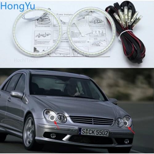 For Mercedes Benz CLK CLASS W209 320 500 2003-06 Xenon headlight Smd Led Angel Eyes kit Excellent Ultra bright illumination DRL
