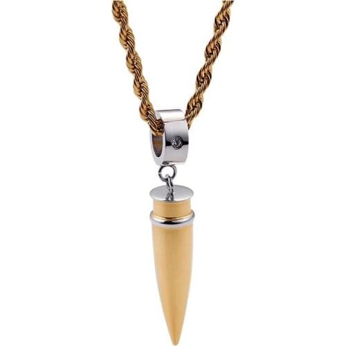 Hot Pendants wholesale Mens Bullet Titanium Steel Pendants