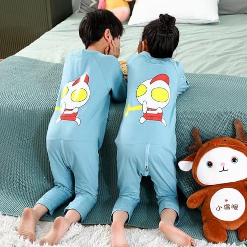Blanket Sleepers Spring Autumn New Children Pajamas Lovely Cartoon Sleeping Bag For Boys Home Wear Kids Clothing Pure Cotton