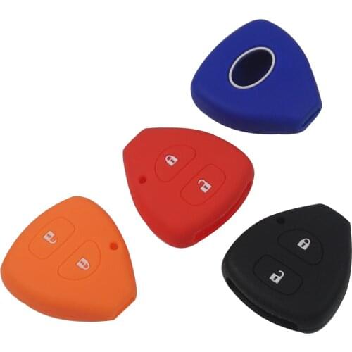 Kutery 10PCS Silicone Colorful Remote Key Case 2BTN For Toyota Corolla Rav4 Yaris Auris Hilux Vitz Vios Camry Protect Replace