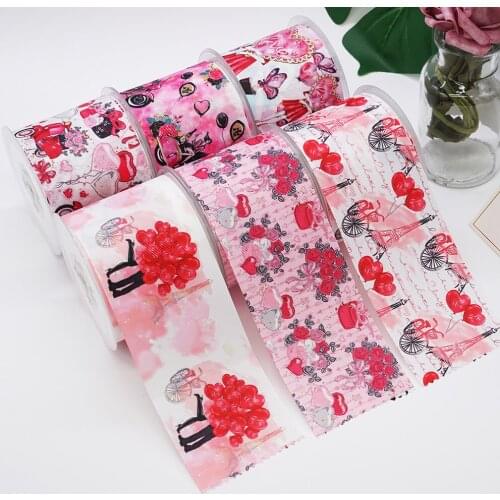 Valentines Day Ribbon DIY Handmade Materials grosgrain ribbon 50 yard per size printed ribbon 47525