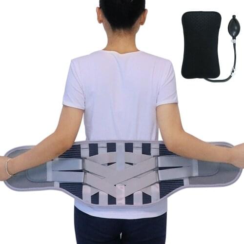 Inflate Medical Lumbar Decompression Spine Traction Back Support Brace Pain Relief Spine Posture Correction Waist Support Belt