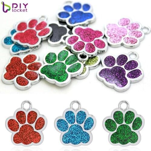 New! 10PCS Glitter Big Dog Footprints Charms Pendant Fit Necklace Chain And Bracelet LSPT15