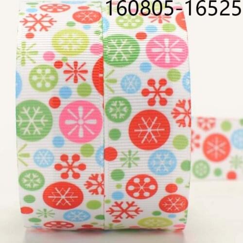 NEW sale 50 yards snowflake pattern printed grosgrain Christmas ribbon DIY