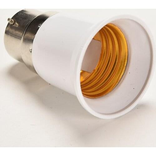 White B22 to E27 Base LED Light Lamp Bulb Fireproof Holder Adapter Converter Change Socket 1PCS