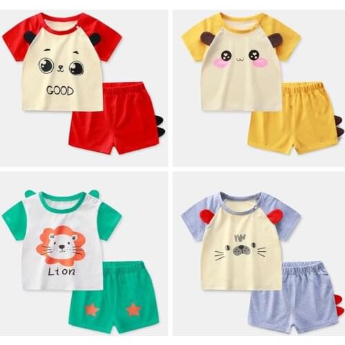 6m-4t Baby Clothing Boys And Girls Summer Casual Suit Infantil T-shirts Shorts 2 Piece Set Girl Outfits Baby Boy Clothes Set