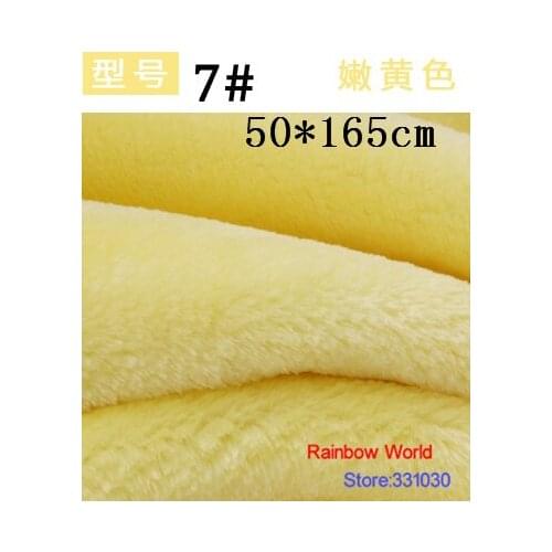 7# yellow Height 8mm Minky fleece plush PV velvet velboa fabric for DIY sewing Stuff toy pet home sleepcoat pillow(50*165cm)