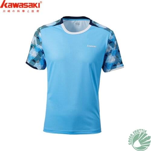 Genuine Kawasaki New Men and Womens Badminton Clothing Breathable Moisture Wicking Short T-shirt ST-Q1319 Golf Shirt Polo Q1323