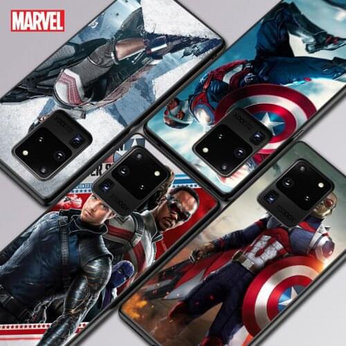 Marvel Winter Ice Falcon For Samsung A01 11 21 21S 31 41 51 71 81 91 52 72 32 01 02 22 S10 20 5G Ultra Plus Black phone Case