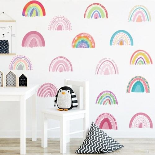 Nordic Rainbow Wall Stickers for Girls room Kids room Children Bedroom Wall Decor Room Decoration Sticker Home Decor PVC Decals