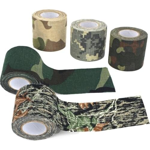 Tactical Camouflage Self-adhesive Cloth Military Tape For Hunting Paintball Airsoft Decorate Camo Elastic Cloths Sticker