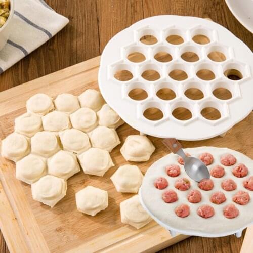 19Holes Dumpling Maker Plastic Ravioli Jiaozi Mould Kithen Gadgets Baking Accessories Easy Dough Press Dumpling Wapper Cutter