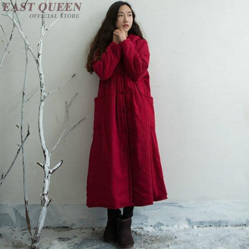 Chinese traditional oriental outwear womens winter coat the thickness of long style loose plus size female clothes AA3396 F