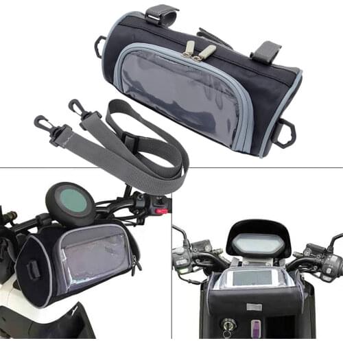 Waterproof Motorbike Tool Bags Black Scooter Head Bag Dirt Pit Bike Saddlebag Part Motorcycle Phone Holder Mobile Stand Bag