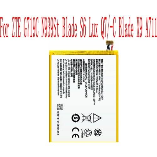 High Quality 3000mAh Li3830T43P6h856337 Battery For ZTE G719C N939St Blade S6 Lux Q7/-C Blade X9 A711 Cell Phone