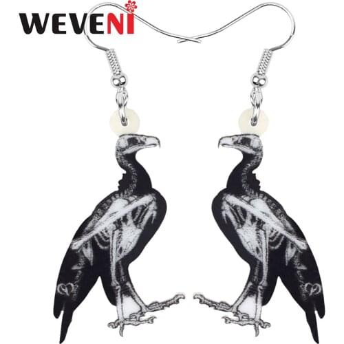 WEVENI Acrylic Halloween Bird Earrings Lovely Bird Animal Dangle Drop Jewelry For Friends Girls Kid Classic Festival Gift Charms