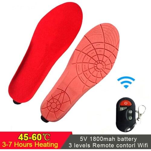 Winter Warm Electric Heating Insoles with Wireless Remote Control Skiing Shoe Pads Thermal Heated Insoles for Outdoor Camping