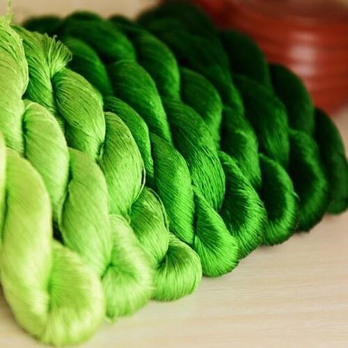 1pcs 100% silk thread hand embroidery embroider cross stitch 400m silk embroidery thread / /Leaf embroidery/green series