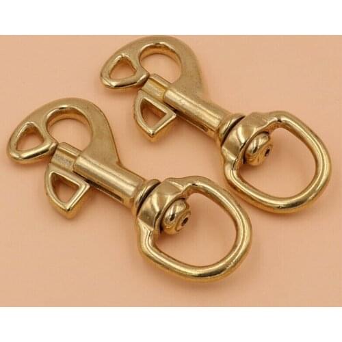 1pcs Solid Brass Trigger Swivel Eye Bolt Snap Hook For Pet Rope Leashes Horse Gear Marine Leather Craft Bag Strap Belt Webbing