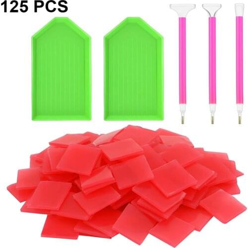 120 pieces of 5D diamond painting glue, 2 pieces of diamond plastic tray and 3 pieces of 3 sizes of diamond sticky pens, for DIY