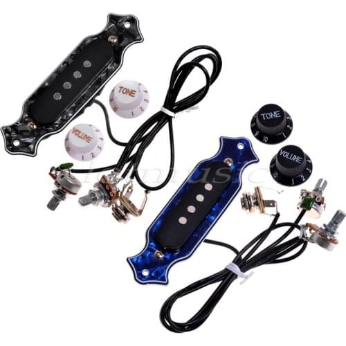 2Sets Magnetic Pre-Wired Guitar Pickup 4 String Electric with Volume Tone Knobs