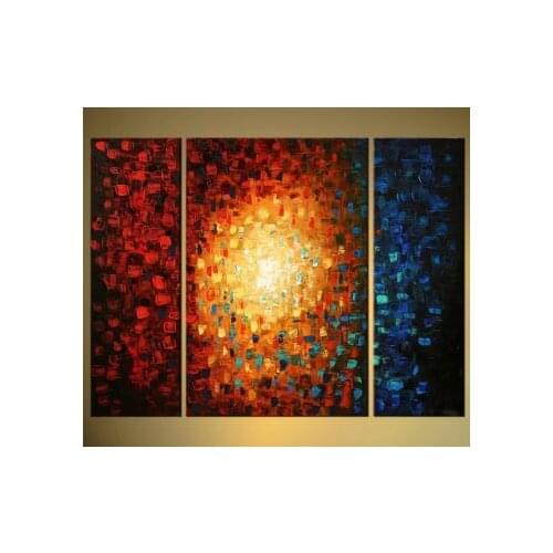 3pcs Hand Painted Oil Painting Modern Canvas Art Wall Decor When The Wind Blows II
