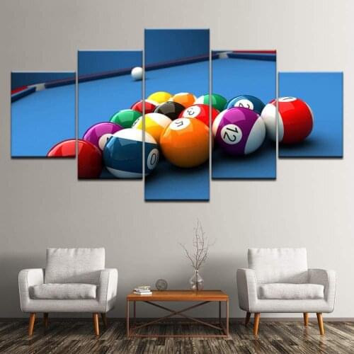 5 Pieces Wall Art Canvas Painting Billiard Modula Poster Modern Living Room Bedroom Home For Decoration Framework Pictures
