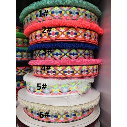 5yards/lot wide 4cm Woven Jacquard Ribbon geometric design for curtain and clothing accessory ZH-2416