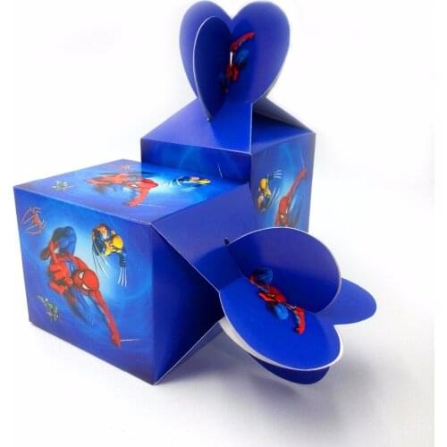 6pcs Spiderman Birthday Party Decorations Paper candy Box Cartoon Birthday Decoration Superhero Party Supplies Festival Kids