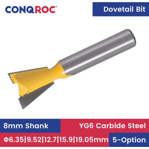 8mm Shank Dovetail Router Bit Matched Woodworking Tenon Milling Cutter