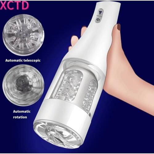 Automatic Telescopic Rotation Male Erotic Masturbator Cup Sexual Desire Stimulation Tools Real Vagina Men Sex Toys for Adults 18