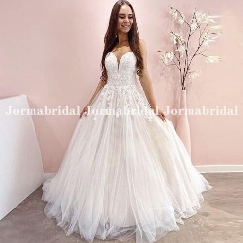Princess Ball Gown Tulle Wedding Dresses Sweetheart Lace Appliques Wedding Bridal Gowns With Zipper Back Vestidos de Noiva