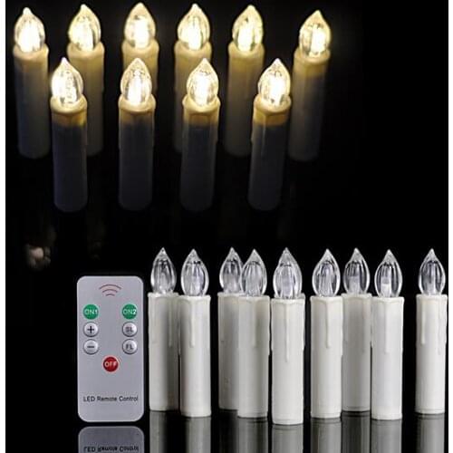 Wireless LED Remote Control Candles Lights Christmas Tree Party Home Decor candle lighting lamp Wax Taper Candles colorful