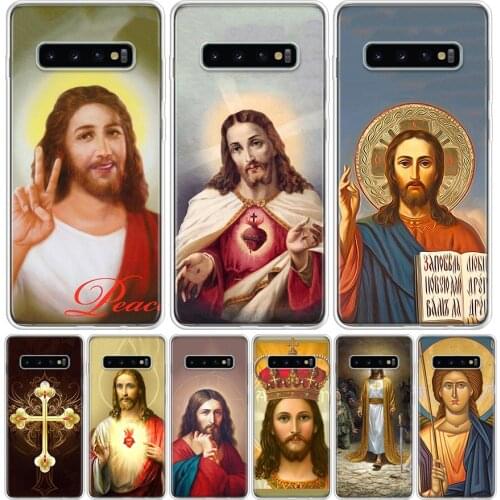 Jesus Christ God bless You Phone Case For Samsung Galaxy S10 S21 S20 FE Ultra Note 10 9 8 S9 S8 S7 Plus Lite Pro + J4 J6 Coque C