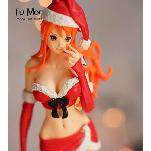 21CM Japanese anime figure one piece Nami Christmas ver action figure collectible model toys for boys