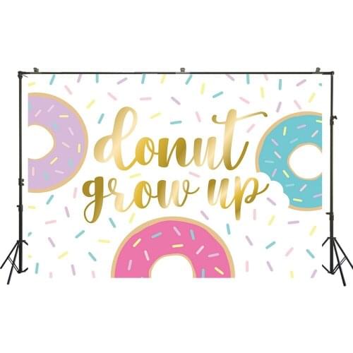 HUAYI Photography Backdrops Birthday Party Baby Shower Decor Banner Dounts Photobooth Studio Child Photo Background W-3470