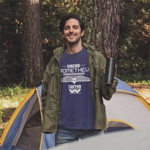 Prometheus Mens T Shirt Aliens Alien Movie Weyland Yutani Corp Vintage Tee Shirt Crew Neck T-Shirts Cotton New Arrival Clothing