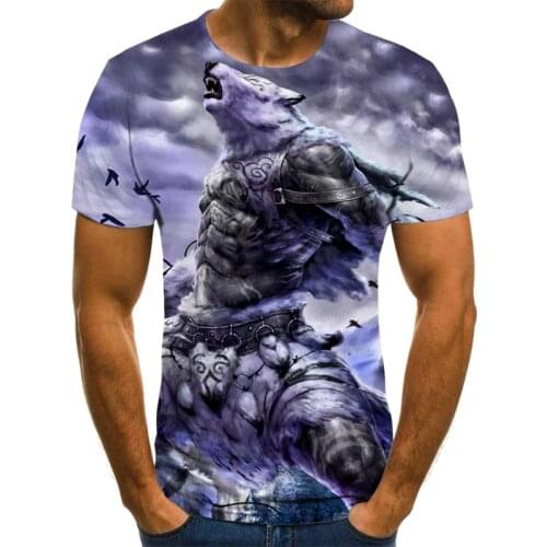 2020 new beast T-shirt street wear tiger 3D mens short-sleeved summer fashion shirt hip-hop round neck mens