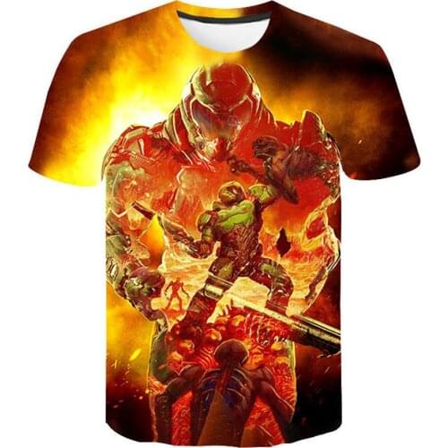 New Doom Game 3D Printing T-shirt Men Women Summer Popular Fashion Casual Harajuku Hip-hop O-Neck Short Sleeve Oversize Top Tees